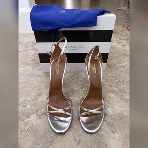 Aquazzura Purist Sandal 105 Silver